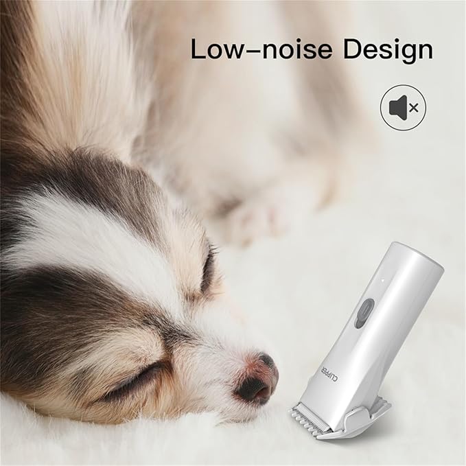 Prowerful Home Professional Dog Grooming Kit Clipper Low Noise USB Rechargeable Gifts for Dog Cat White,TS006