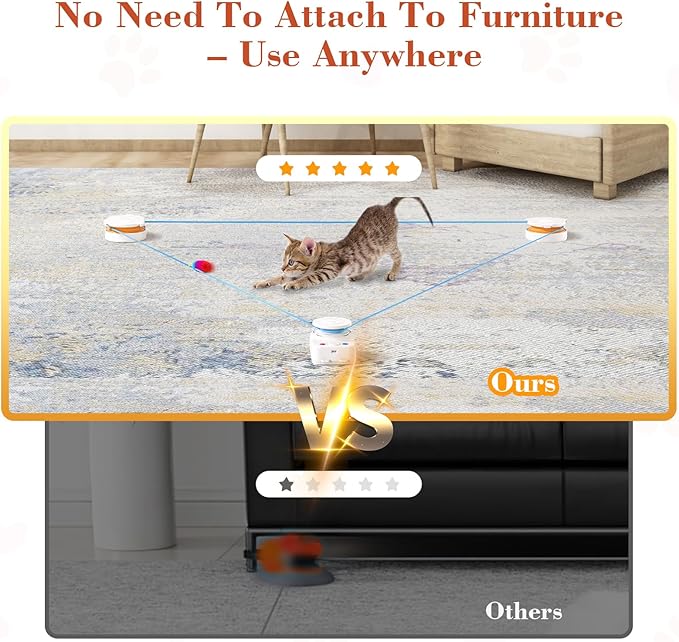 Interactive Cat Toy for Indoor Cats – Automatic Moving & Enrichment Toy for Indoor Cats/Kitten, Auto/Manual Control Cat Treadmill for Exercise & Mental Stimulation, Stimulating Chase Toys (H1K2)