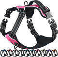 VIVAGLORY Dog Harness Easefit No Pull Dog Harness with Front Clip & Handle for Lifting Training, Adjustable Padded No-Pull Anti Pull Easy On for Puppy & Pet, S, Pink
