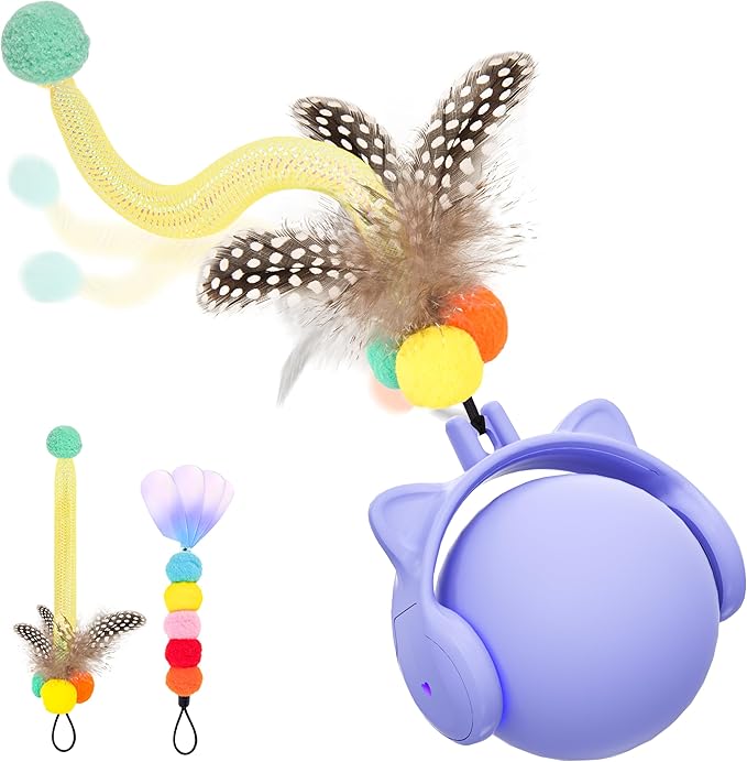 ORSDA Cat Toys for Indoor Cats, New Intelligent Voice Timing Touch Control Cats Ball, Simulate Mouse Sound Kitten Toy, Automatic Interactive Moving Cat Toy for All Ages