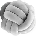 Knot Ball Pillows, Round Throw Pillow Cushion Home Decoration Soft Plush Pillow, Throw Knotted Ball Pillow Handmade Children Room Decoration Round Plush Toy Pillow (Grey,8.5"/22cm)