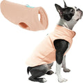 Gooby Fleece Vest Dog Sweater - Peach, Medium - Warm Pullover Fleece Dog Jacket with O-Ring Leash for Small to Medium Dogs