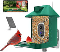 Bird Feeder with Camera,2K Live View,WiFi Smart Bird House with Cam Solar Powered for Outdoor,Night Vision,AI Identify,Auto Record Video,Real-Time App Alerts,Birdwatching Gifts for Family,Birds Lover