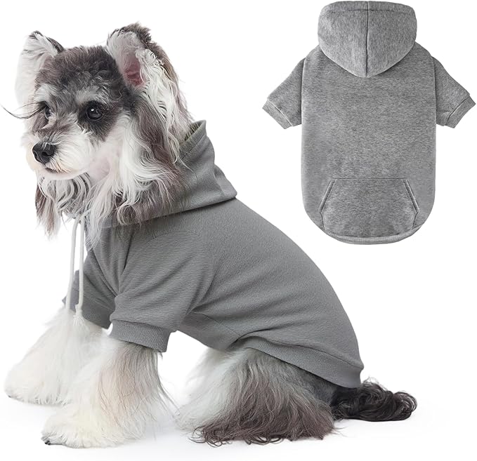 Dog Basic Hoodie Ultra-Soft Dog Clothes Cold Weather Sweaters for Medium Large Dogs Breathable Cozy Fabric Pet Coat Warm Stylish Sweatshirt with Leash Hole Pocket Dogs Jacket for Cats Boys Girls