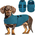 Queenmore Dog Sweaters - Soft Fleece Pullover Jacket, Warm Winter Dog Clothes, Dachshund & Cat Size, Boy or Girl (Peacock-Blue, S)