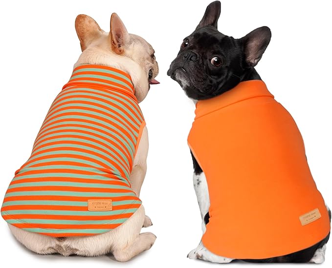 KYEESE 2Pack Dog Sweater Turtleneck Small Pets Sweaters Pullover Pet Sweatshirt Stretchy Dogs Clothes Soft Dachshund Clothes Warm Pet Coats Dog Sweaters for Small Dogs Male
