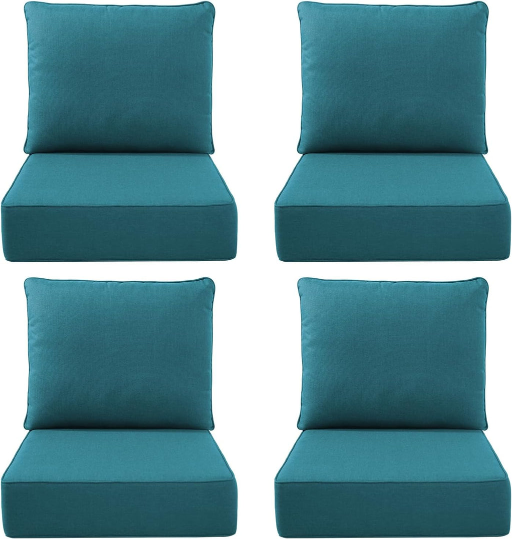 Luxury Outdoor Seat Cushion Set-22 x 24 x 6 Inch Outdoor Chair Cushions with Water Resistant & Removable Cover Outdoor Cushions for Patio Furniture Chair Sofa Couch