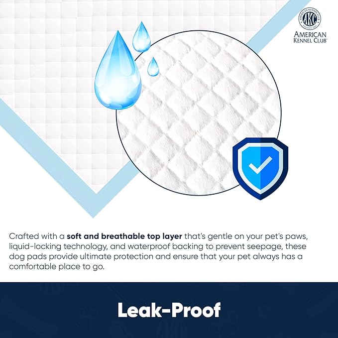 American Kennel Club Scented Puppy Training Pads with Ultra Absorbent Quick Dry Gel – 22 x 22 Pee Pads For Dogs - Lemon Scented - 100 Count