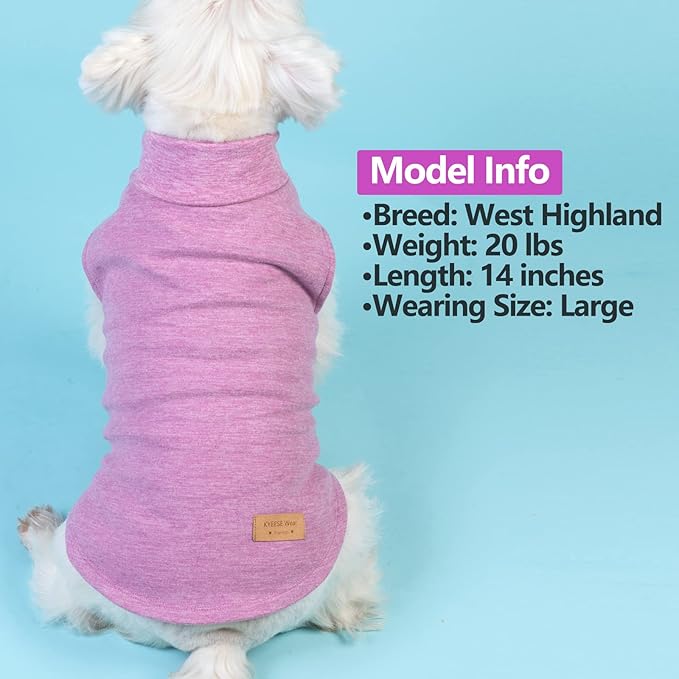 KYEESE 2Pack Dog Sweater Pullover Dog Sweaters for Small Dogs Girl Soft Dogs Clothes Stretchy Pet Sweatshirt Warm Dachshund Clothes Small Pets Sweaters Turtleneck Pet Coats