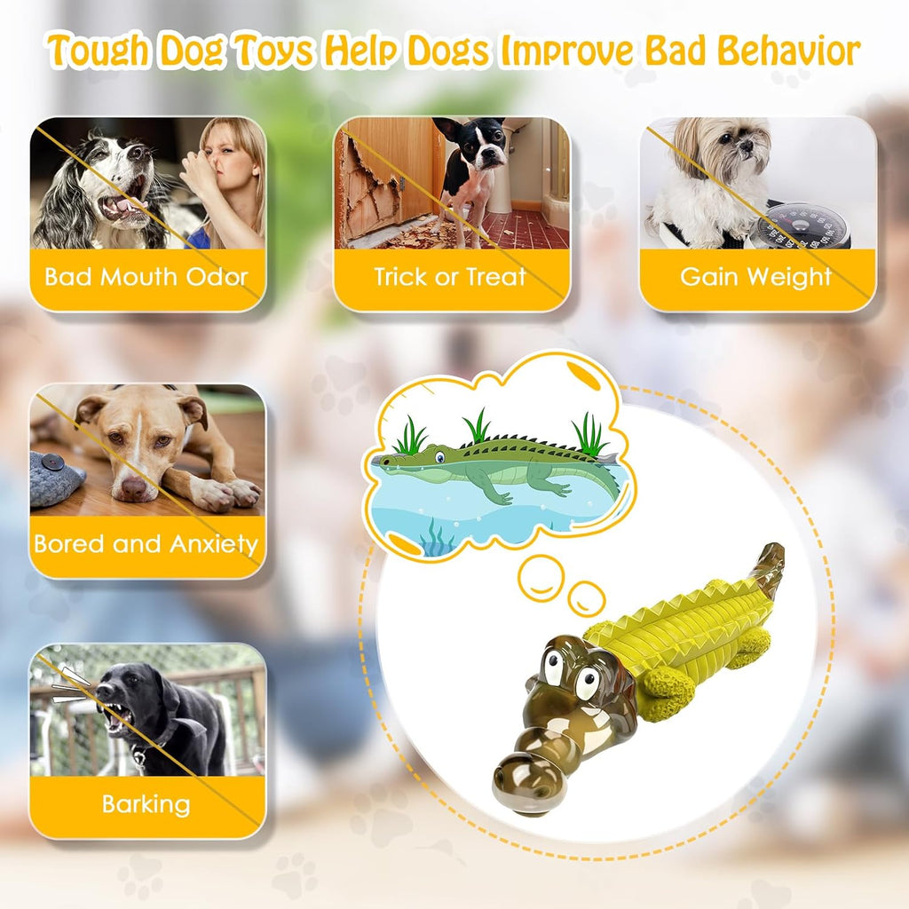 Indestructible Dog Chew Toys for Aggressive Chewers - Boredom and Stimulating Dog Toys for Small/Medium/Large Breed for Teeth Cleaning and Training