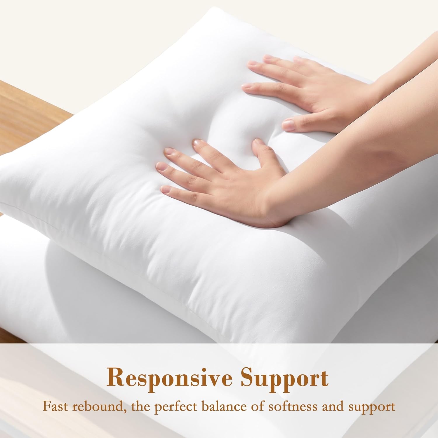 puredown® 14x14 Pillow Inserts, 2 Pack Fluffy Soft Throw Pillow Inserts Filled with Plump Stuffer, Square Decorative Pillows for Couch, Sofa, Bed and Home Decor