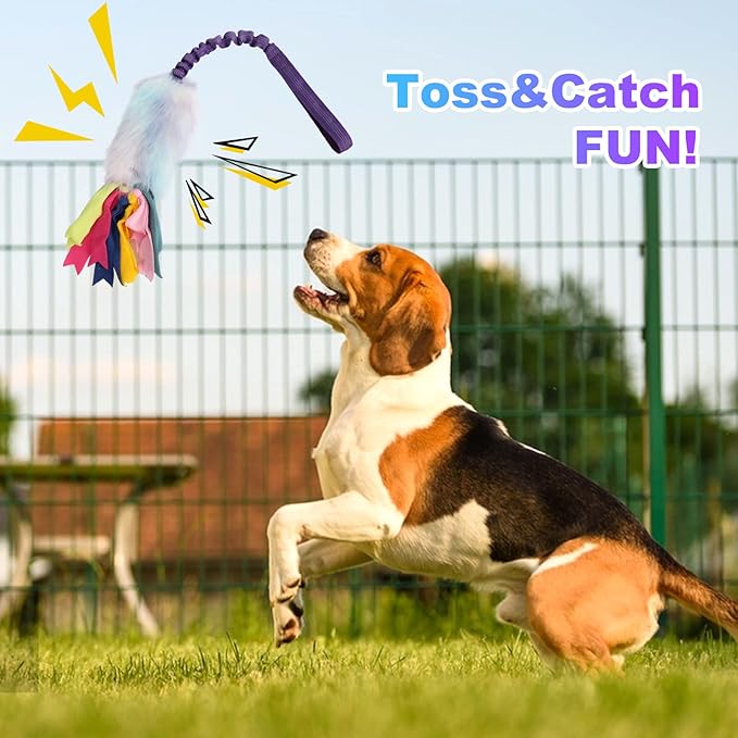 Dog Rope Toys, Nearly Indestructible Dog Rope Toy with Strong Squeak- Ideal Tug of War Interactive Dogs Training Toy, Dental Cleaning Chew Toys, Tug Toy for Boredom Suitable for Dogs of All Ages