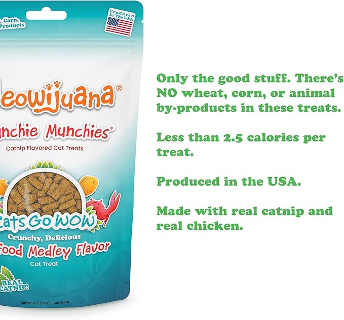 Meowijuana Knock N' Nibble Starfish & Seafood Treat Bundle | Crunchie Munchie Catnip Treats | Refillable Treat Dispensing Toy | Interactive Puzzle Toy for Felines