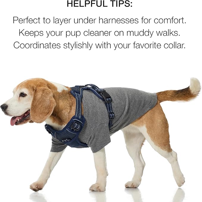 Toby II - The Perfect Tee, 3 Pack Short Sleeve Pet T-Shirt 100% Organic Cotton Tees Clothes for Small, Medium, Large Dogs, Gray Ombre, XX-Small