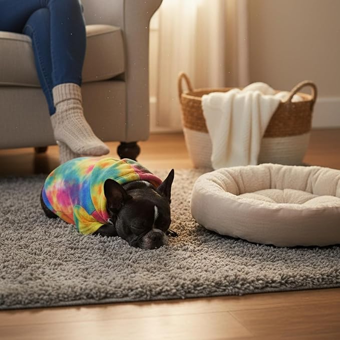 Mklhgty Tie Dye Dog Hoodie, Winter Coat for Small Dogs - Ultra-Soft Adjustable Warm Hood, Breathable Comfort Fabric for Daily Use