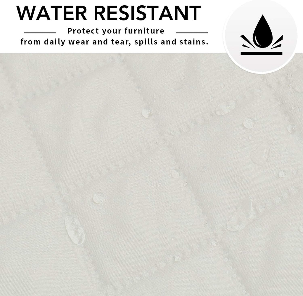 Easy-Going Reversible Couch Cover for 3 Cushion Couch Sofa Cover for Dogs Water Resistant Furniture Protector Cover with Foam Sticks Elastic Straps for Pet Cat (Sofa, Ivory/Ivory)