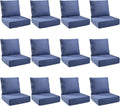 Outdoor Cushion Set for Furniture Patio Furniture, UV Resistant, Water Resistant - 6 Inch Thick Foam Garden Cushions – 22x24 Inch Patio Seat Covers for Chair/Sofa/Couch | Blue | 12-Pack |