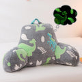 Meeting Story Glow in The Dark Green Dinosaur Luminous Reading Pillows Sparkling with Arms Back Pillow for Bed, Bed Rest Pillow for Adults Teens, Kids, (Blue-Green)