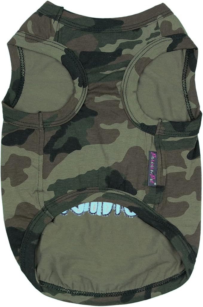 Parisian Pet 'Bug Hunter' Tee Shirt - Embroidered Sleeveless Dog Vest - Lightweight Cotton, Machine Washable - XL