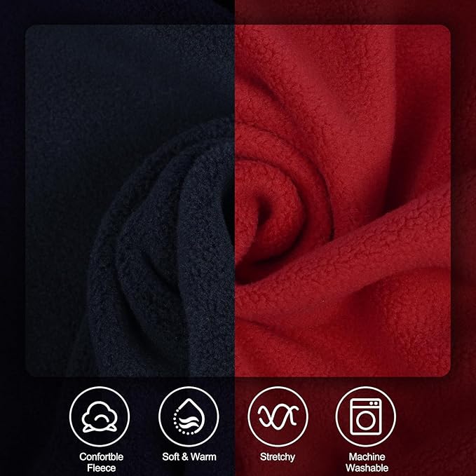 IECOii 2 Pack Fleece Dog Sweater with Leash Hole, Stretchy & Sleeveless, Warm & Soft Dogs Sweaters for Indoors & Outdoors in Fall, Winter and Spring, Machine Washable (Size M, Blue & Red)