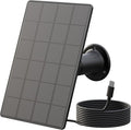3W Solar Panels for Bird Feeder Camera only, USB-C Port Outdoor Rechargeable Battery, IP65 Waterproof, 360° Swivel Bracket-Black
