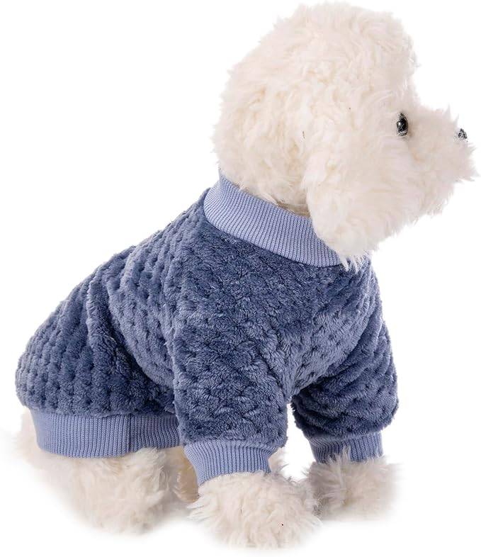 Dog Sweater, 3 Pack Dog Sweaters for Small Medium Dogs or Cat, Warm Soft Flannel Pet Clothes for Dogs Girl or Boy, Dog Shirt Coat Jacket (Medium, Grey+Navy+Sky Blue)