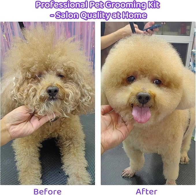 8-in-1 Dog Grooming Scissors Set with Stainless Steel Professional Ergonomic Grooming Scissors for Dogs at Home Perfect for Small and Large Dogs