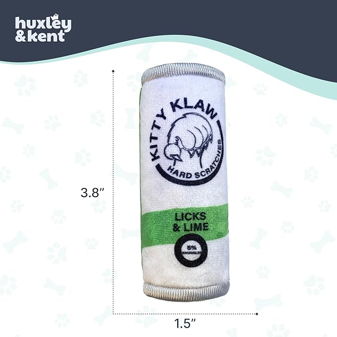 Huxley & Kent Plush Cat Toy - Interactive Catnip Toy for Cats & Kittens - Soft Kitty Toy with Crinkle & Catnip - Fun Indoor Play Toy - Kitty Klaw Licks & Lime