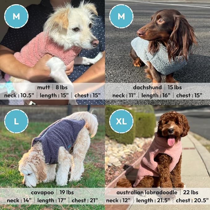 Gooby Sherpa Vest Dog Sweater - Warm Gray, X-Small - Warm Fuzzy Fleece Step in Dog Jacket Without Ring Leash for Small to Medium Dogs