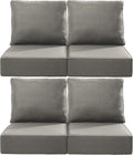 Luxury 24x24x6 Inch Outdoor Chair Cushions Set of 4 - Heavy Duty Water-Resistant Comfortable Cushion for Patio Furniture Set Dining Gliding Rocking Chairs Loveseat L-Shape Sofa - Grey