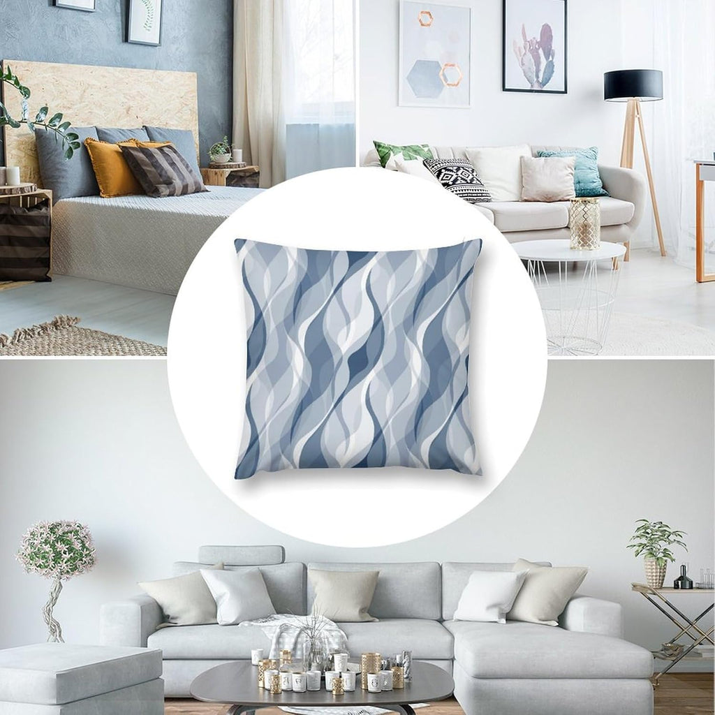 Light Blue Throw Pillow Covers Modern Abstract Blue and Grey Striped Decorations for Bedroom Living Room Farmhouse Sofa Pillows Bed Couch 20x20 Inch