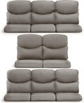 8-Piece Outdoor Patio Cushion Set - Fade & Water Resistant with Removable Olefin Cover, 22x24x4 Inch Memory Foam Cushions for Wicker Sectional Sofa – Grey/Crescent