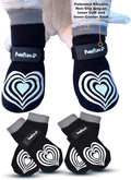 Medical Therapeutic Double Sided Non-Slip Cotton Dog Socks | PawFlex Comfy Pawz Silicone Grip on Inner Cuff No Twisting or Sliding Off | Senior & Disabled Dog Traction Control |Pet Paw Protection