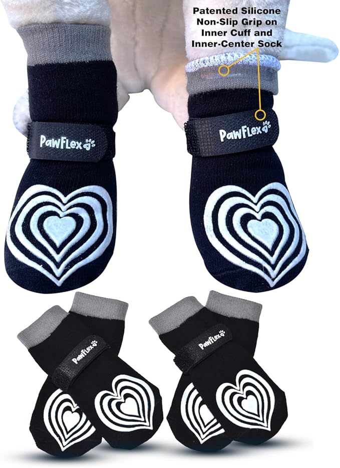 Medical First-Aid Double Sided Anti-Slip Cotton Dog Socks | PawFlex Comfy Pawz Silicone Nonslip at Inner Cuff for No Twisting or Sliding Off | Pet Paw Protection |Wound Care | Traction Control