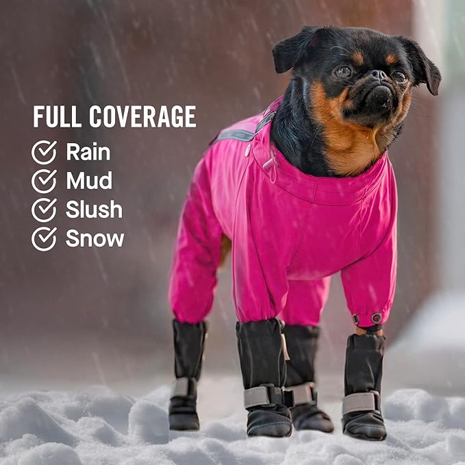 Canada Pooch Dog Winter Boots - Paw Protection, Anti-Slip Dog Shoes with Reflective Strap, Easy On for Small Medium Large Dog Booties - Black, Size 4