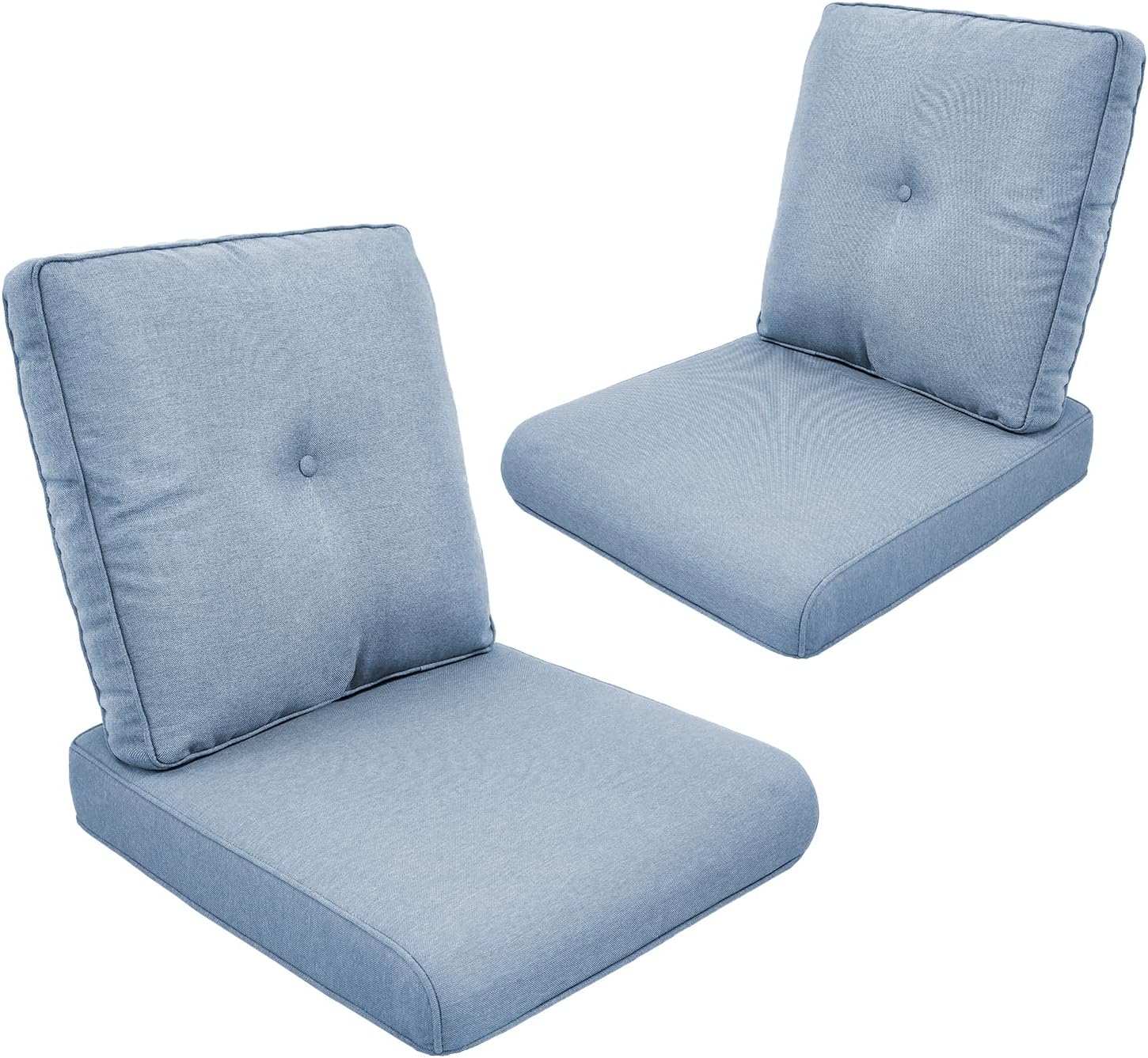Outdoor Chair Cushions-Patio Chair Cushions Set of 2 with Removable Cover 22 X 25 Inch Outdoor Cushions for Patio Furniture Chair Sofa Couch-Sky Blue