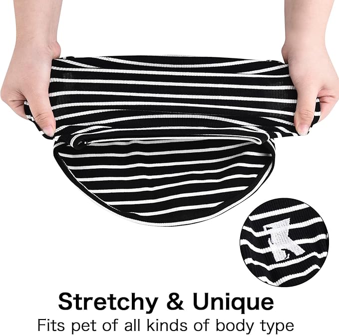 Koneseve Dog Shirt Vest Lightweight Stretchy Dog T-Shirt Soft Cool Shirts Sleeveless Stripe Vests Breathable Clothes for Puppy Kitty Cats Small Medium Large Dogs 2 Pack Black + Grey [XL/Extra Large]