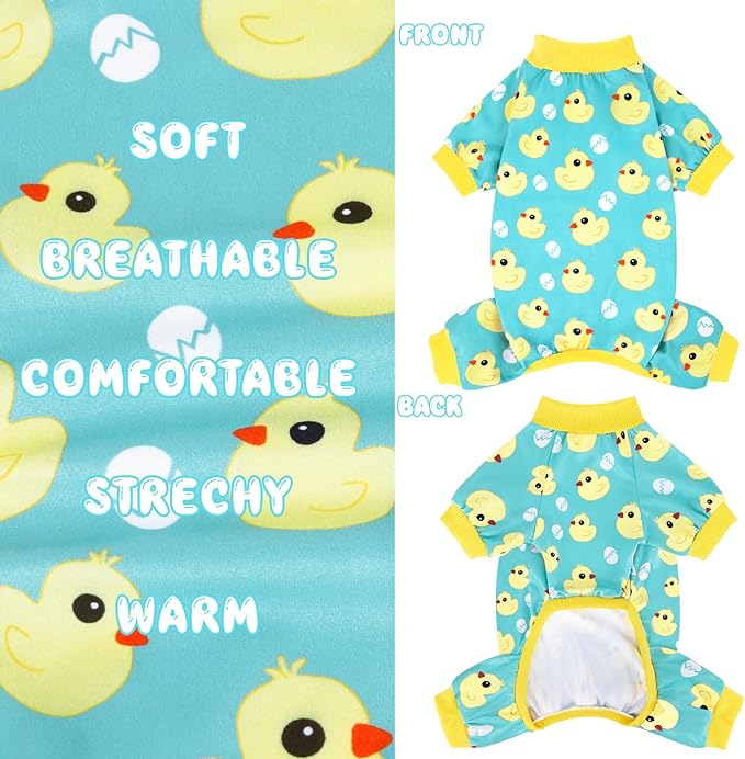 XPUDAC 4 Pieces Dog Pajamas for Small Dogs Pjs Clothes Puppy Onesies Outfits for Doggie Christmas Shirts Sleeper for Pet Cats Jammies-XS