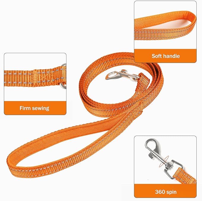 YIMEIS Dog Harness and Leash Set, No Pull Soft Mesh Pet Harness, Reflective Adjustable Puppy Vest for Small Medium Large Dogs, Cats (Orange01, Medium (Pack of 1)