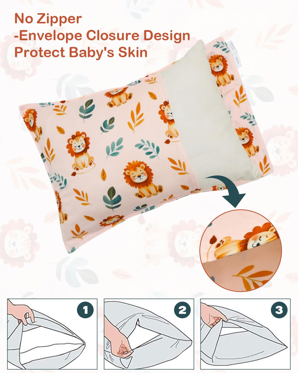 ALVABABY Toddler Pillowcases Stretchy Soft Kids Pillow Cover 2 Pack Fit 13"x 18" or 12"x16" Envelope for Girl Boy Sleepy Travel 2TPE30A