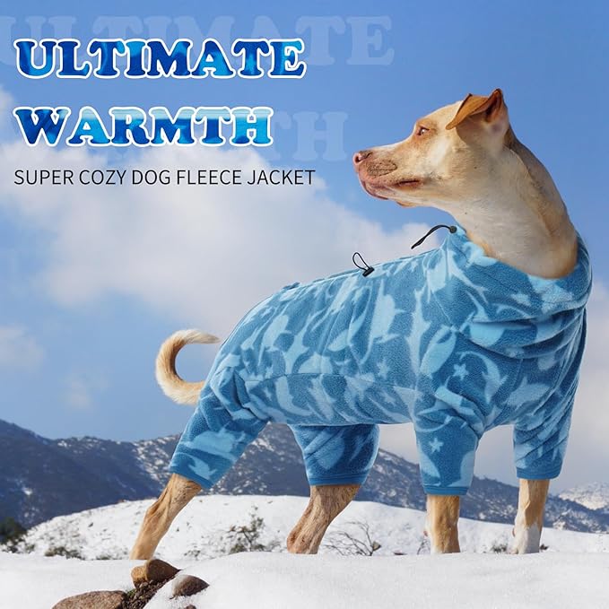 ROZKITCH Pajamas for Dogs Large, Pet Windproof Warm Cold Weather Jacket Vest with Luminous Zipper, Jumpsuit Apparel Outfit Clothes for Large Giant Dog Shark 3XL