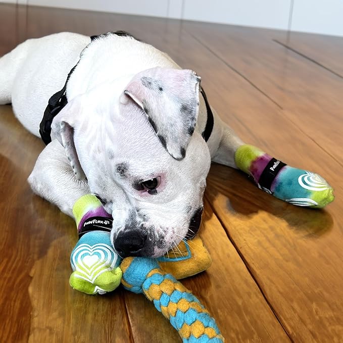 Medical Therapeutic Double Sided Non-Slip Cotton Dog Socks | PawFlex Comfy Pawz Silicone Grip on Inner Cuff No Twisting or Sliding Off | Senior & Disabled Dog Traction Control |Pet Paw Protection