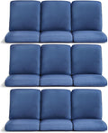 9-Piece Outdoor Patio Cushion Set - Fade & Water Resistant with Removable Olefin Cover, 22x24x4 Inch Memory Foam Cushions for Wicker Sectional Sofa – Blue/Regular