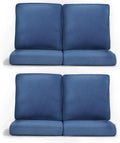 Patio Chair Cushions 4 Packs - Outside High Back Thick Water-Resistant Cushion 22x24 with Zipper Cover for Outdoor Glider Rocking Chairs Loveseat Couch – Blue/Regular