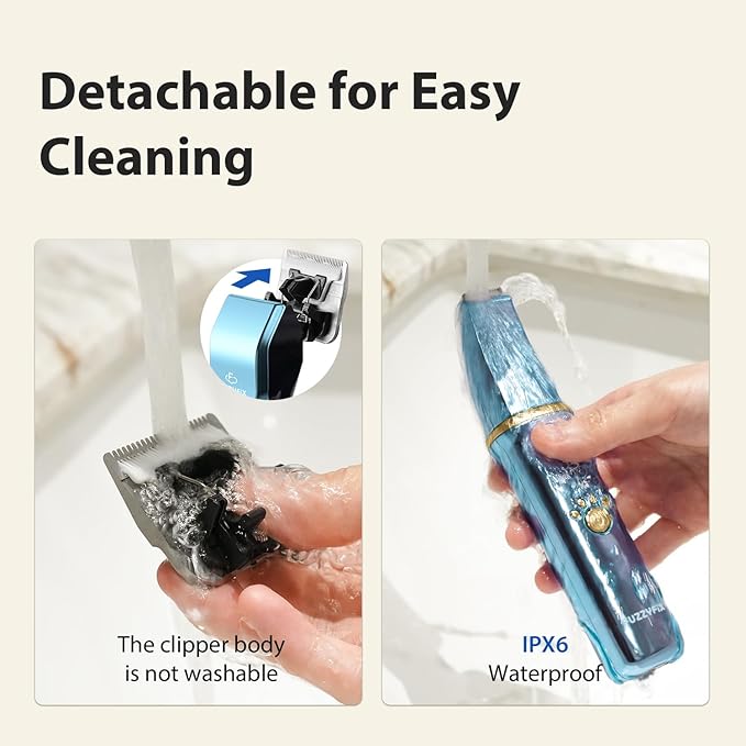 Dog Grooming Kit, Dog Clippers for Grooming for Thick Curly Coats, Professional Pet Hair Shaver Paw Trimmer Cordless Rechargeable Low Noise for Dogs Cats Animals Face Ear