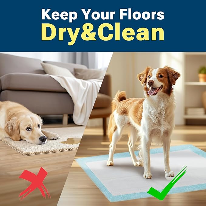 Super Absorbent Puppy Pads 22"x22" 30 Count, Quick Drying Dog Training Pee Pads, Disposable Underpads for Baby and Adults