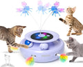 ORSDA Cat Toy, 3-in-1 Automatic Interactive Electronic Moving Ambush Feather, Fluttering Butterfly, Track Balls, USB Rechargeable Powered Smart Indoor Exercise Kicker