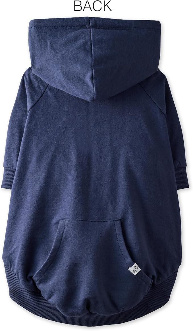 Rocky – The Orginal Lightweight Hooded TEE 100% Organic Cotton Dog Hoodie Pet Coat Sweater for Small, Medium, Large Dogs, Navy, X-Small (5-12 lbs)