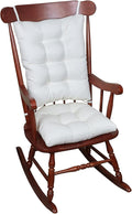 Klear Vu Omega Non-Slip Rocking Chair Cushion, Assembled in USA, Thick Tufted Design, Includes Seat Pad & Back Pillow with Ties, 17x17 Inches, 2-Piece Set, Solid Ivory