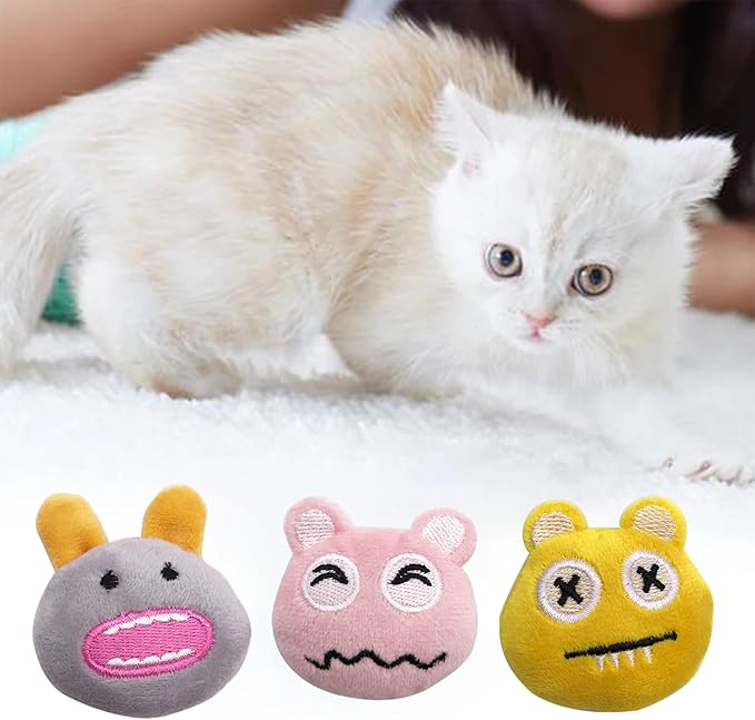 Catnip Toys for Small Cats 6 Pcs Xmas Kitten Chewing Toys Interactive Plush Cat Toy